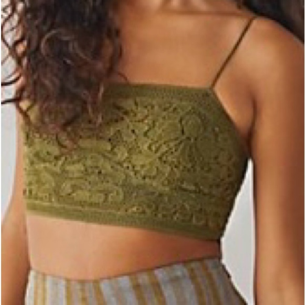 Free People. One Lyra Bralette in Green.